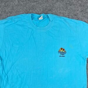 Rainforest Cafe T Shirt Mens XXL Blue Orlando Graphic Logo Casual Short Sleeve